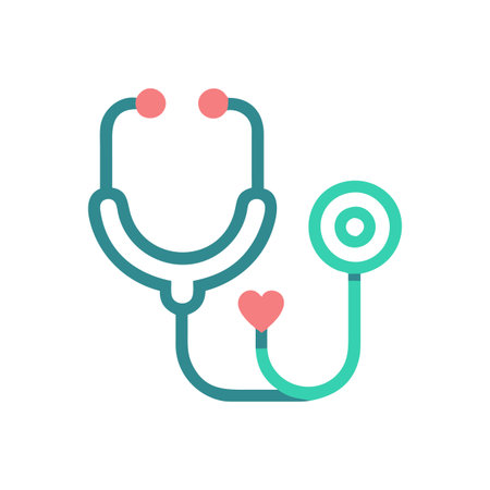 Flat style Stethoscope Icon vector illustration for User Interface documents websites and mobile applicationsのイラスト素材
