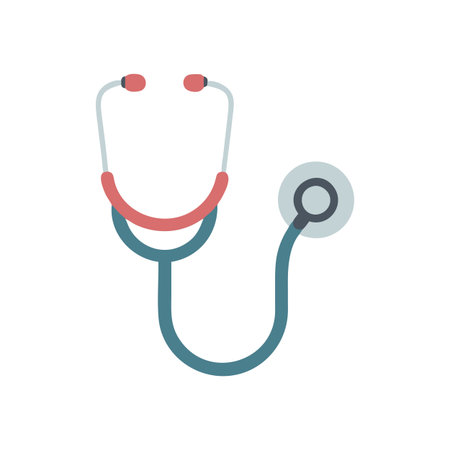 Flat style Stethoscope Icon vector illustration for User Interface documents websites and mobile applicationsのイラスト素材
