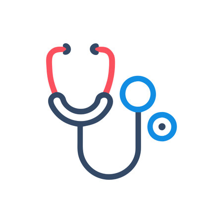 Flat style Stethoscope Icon vector illustration for User Interface documents websites and mobile applicationsのイラスト素材
