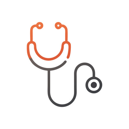 Flat style Stethoscope Icon vector illustration for User Interface documents websites and mobile applicationsのイラスト素材