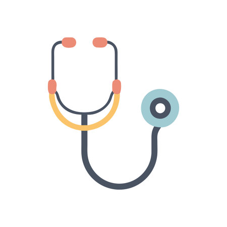 Flat style Stethoscope Icon vector illustration for User Interface documents websites and mobile applicationsのイラスト素材