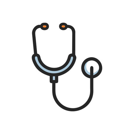 Flat style Stethoscope Icon vector illustration for User Interface documents websites and mobile applicationsのイラスト素材