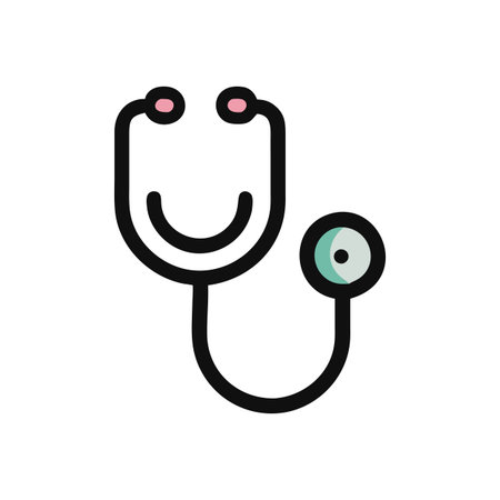 Flat style Stethoscope Icon vector illustration for User Interface documents websites and mobile applicationsのイラスト素材