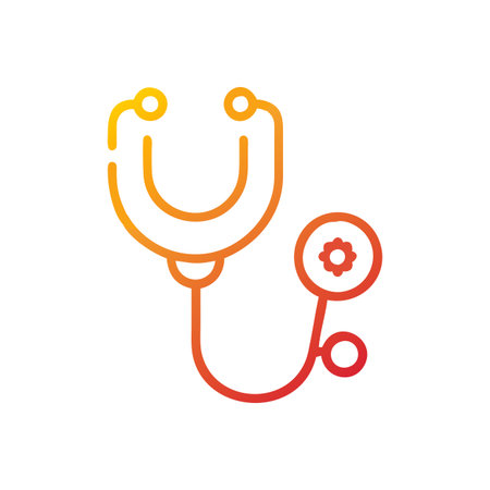 Flat style Stethoscope Icon vector illustration for User Interface documents websites and mobile applicationsのイラスト素材