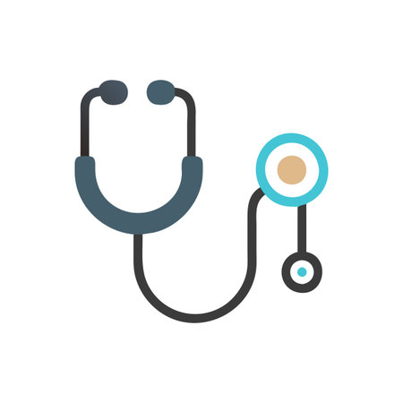 Flat style Stethoscope Icon vector illustration for User Interface documents websites and mobile applicationsのイラスト素材