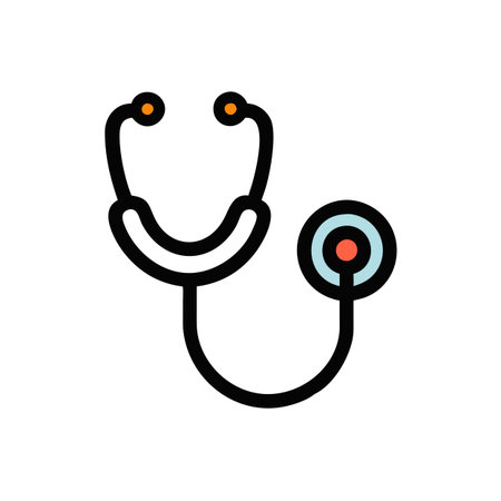 Flat style Stethoscope Icon vector illustration for User Interface documents websites and mobile applicationsのイラスト素材
