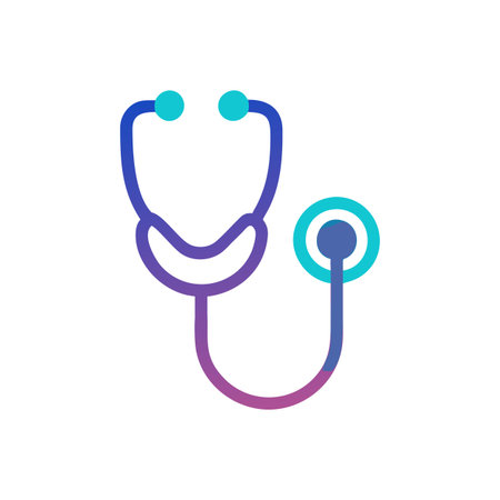 Flat style Stethoscope Icon vector illustration for User Interface documents websites and mobile applicationsのイラスト素材