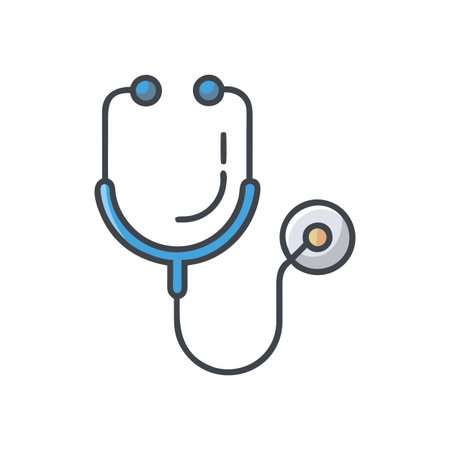 Flat style Stethoscope Icon vector illustration for User Interface documents websites and mobile applicationsのイラスト素材