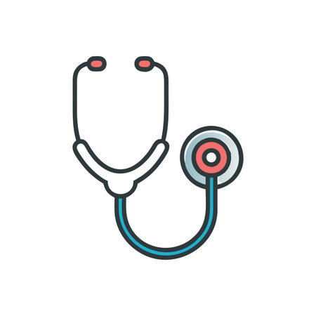 Flat style Stethoscope Icon vector illustration for User Interface documents websites and mobile applicationsのイラスト素材