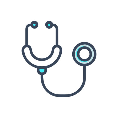 Flat style Stethoscope Icon vector illustration for User Interface documents websites and mobile applicationsのイラスト素材