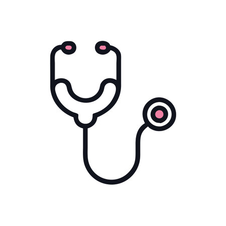 Flat style Stethoscope Icon vector illustration for User Interface documents websites and mobile applicationsのイラスト素材