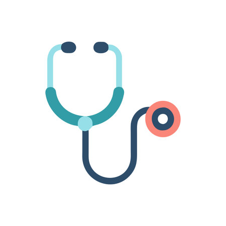 Flat style Stethoscope Icon vector illustration for User Interface documents websites and mobile applicationsのイラスト素材