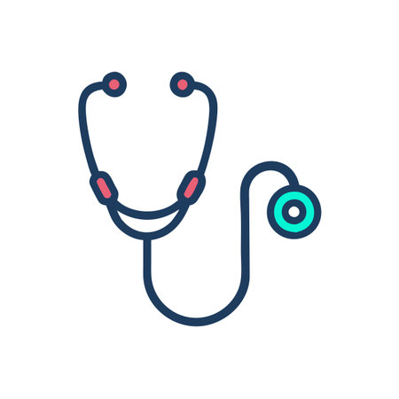 Flat style Stethoscope Icon vector illustration for User Interface documents websites and mobile applicationsのイラスト素材