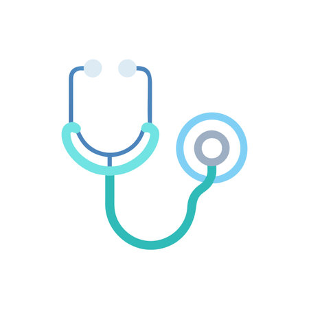 Flat style Stethoscope Icon vector illustration for User Interface documents websites and mobile applicationsのイラスト素材