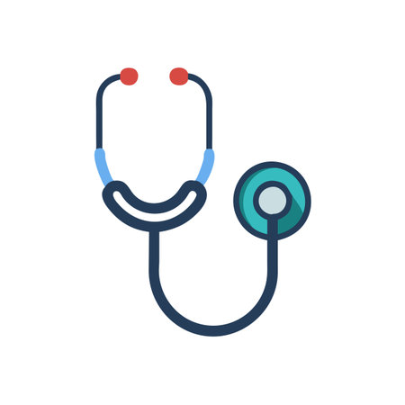 Flat style Stethoscope Icon vector illustration for User Interface documents websites and mobile applicationsのイラスト素材