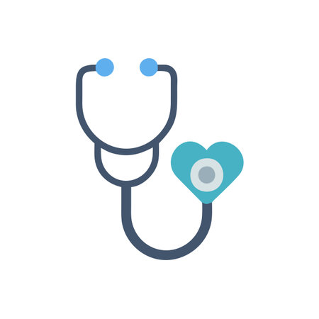Flat style Stethoscope Icon vector illustration for User Interface documents websites and mobile applicationsのイラスト素材