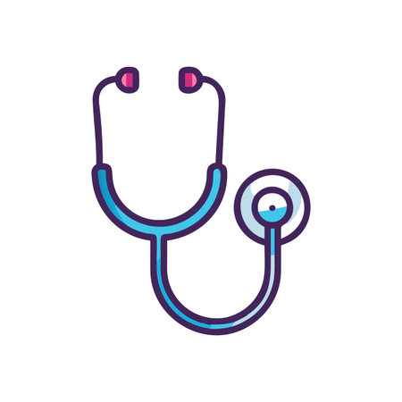 Flat style Stethoscope Icon vector illustration for User Interface documents websites and mobile applicationsのイラスト素材