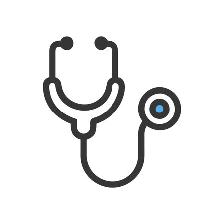 Flat style Stethoscope Icon vector illustration for User Interface documents websites and mobile applicationsのイラスト素材