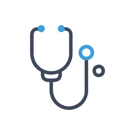 Flat style Stethoscope Icon vector illustration for User Interface documents websites and mobile applicationsのイラスト素材