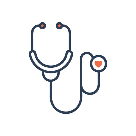 Flat style Stethoscope Icon vector illustration for User Interface documents websites and mobile applicationsのイラスト素材