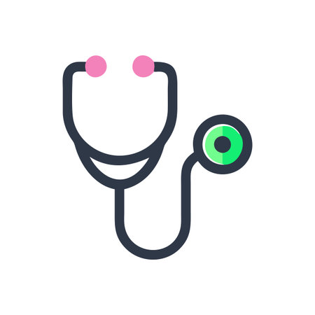Flat style Stethoscope Icon vector illustration for User Interface documents websites and mobile applicationsのイラスト素材
