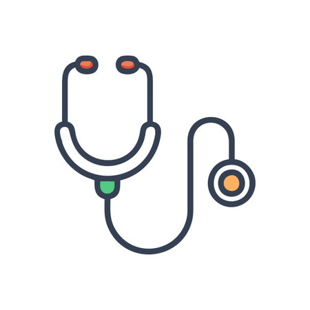Flat style Stethoscope Icon vector illustration for User Interface documents websites and mobile applicationsのイラスト素材