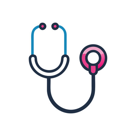 Flat style Stethoscope Icon vector illustration for User Interface documents websites and mobile applicationsのイラスト素材