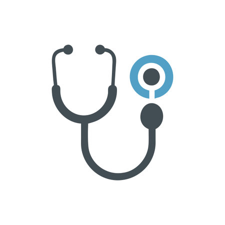 Flat style Stethoscope Icon vector illustration for User Interface documents websites and mobile applicationsのイラスト素材