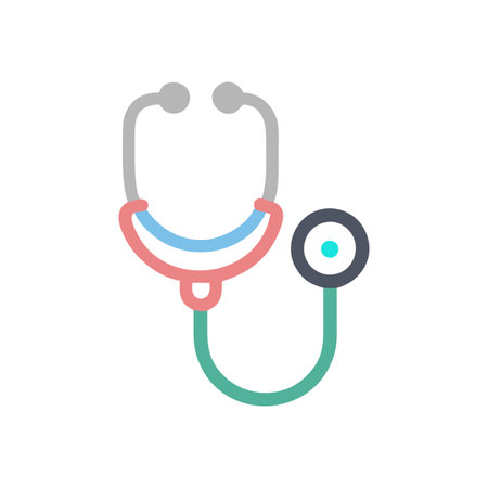 Flat style Stethoscope Icon vector illustration for User Interface documents websites and mobile applicationsのイラスト素材