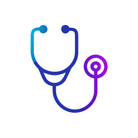 Flat style Stethoscope Icon vector illustration for User Interface documents websites and mobile applicationsのイラスト素材