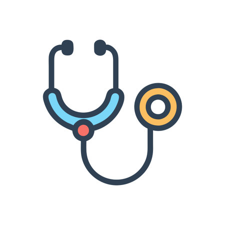 Flat style Stethoscope Icon vector illustration for User Interface documents websites and mobile applicationsのイラスト素材