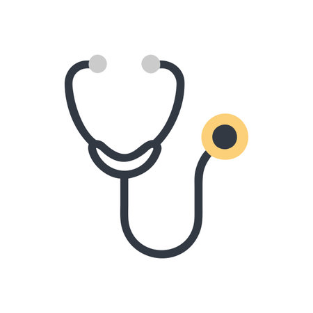 Flat style Stethoscope Icon vector illustration for User Interface documents websites and mobile applicationsのイラスト素材