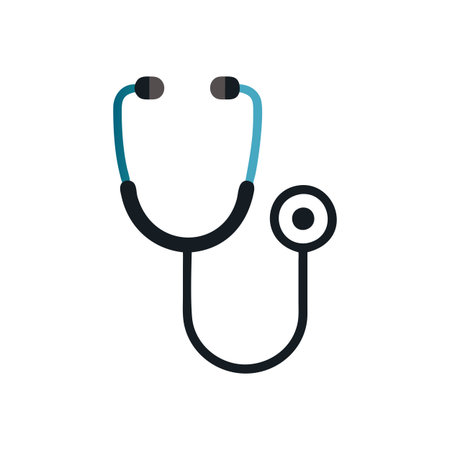 Flat style Stethoscope Icon vector illustration for User Interface documents websites and mobile applicationsのイラスト素材