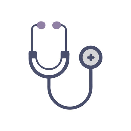 Flat style Stethoscope Icon vector illustration for User Interface documents websites and mobile applicationsのイラスト素材