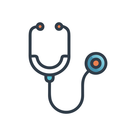 Flat style Stethoscope Icon vector illustration for User Interface documents websites and mobile applicationsのイラスト素材