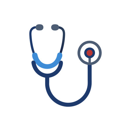Flat style Stethoscope Icon vector illustration for User Interface documents websites and mobile applicationsのイラスト素材