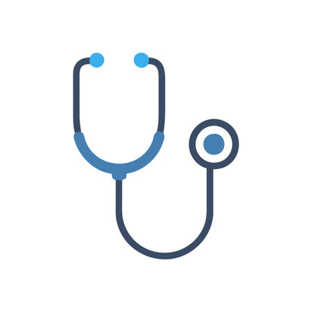 Flat style Stethoscope Icon vector illustration for User Interface documents websites and mobile applicationsのイラスト素材