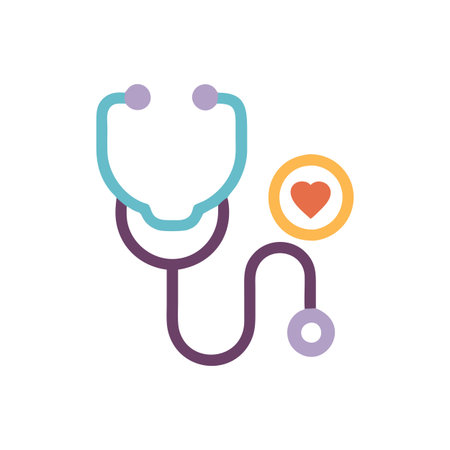 Flat style Stethoscope Icon vector illustration for User Interface documents websites and mobile applicationsのイラスト素材