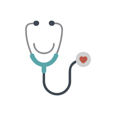 Flat style Stethoscope Icon vector illustration for User Interface documents websites and mobile applicationsのイラスト素材