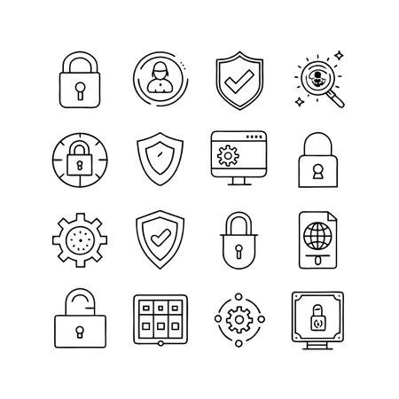 Security &amp; Privacy Icon Set Collection Vector for UI Documents Websites and Mobile Applicationsのイラスト素材