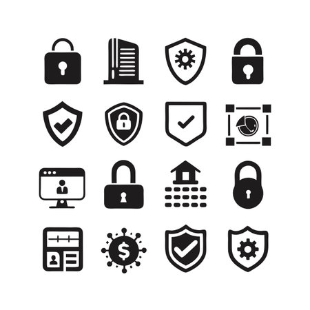Security & Privacy Icon Set Collection Vector for UI Documents Websites and Mobile Applications