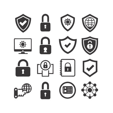 Security &amp; Privacy Icon Set Collection Vector for UI Documents Websites and Mobile Applicationsのイラスト素材