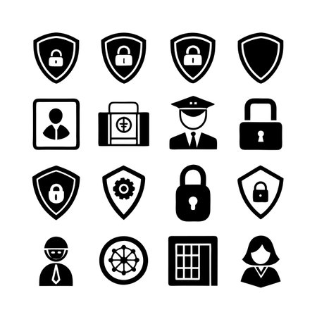 Security &amp; Privacy Icon Set Collection Vector for UI Documents Websites and Mobile Applicationsのイラスト素材