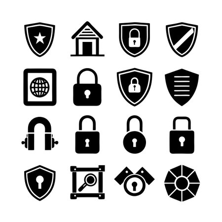 Security &amp; Privacy Icon Set Collection Vector for UI Documents Websites and Mobile Applicationsのイラスト素材