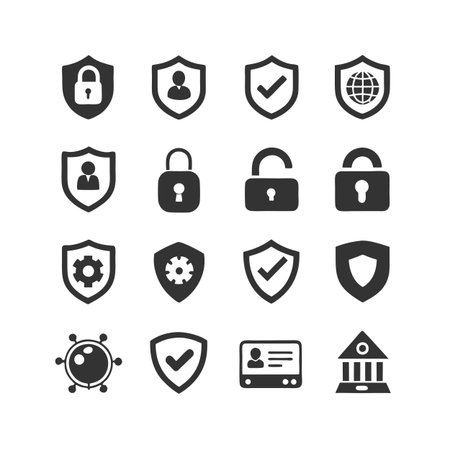 Security &amp; Privacy Icon Set Collection Vector for UI Documents Websites and Mobile Applicationsのイラスト素材