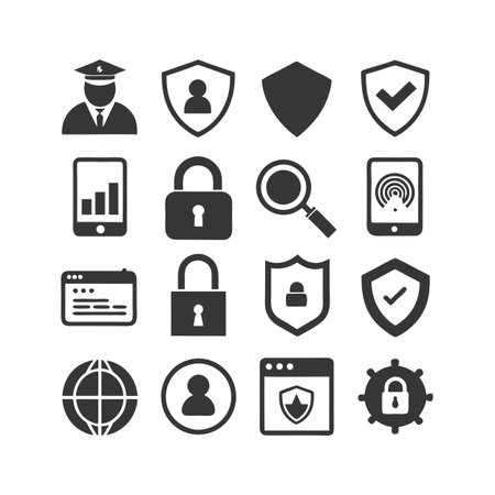 Security &amp; Privacy Icon Set Collection Vector for UI Documents Websites and Mobile Applicationsのイラスト素材