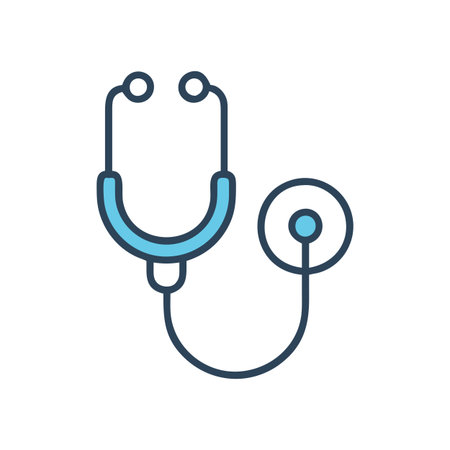 Flat style Stethoscope Icon vector illustration for User Interface documents websites and mobile applicationsのイラスト素材