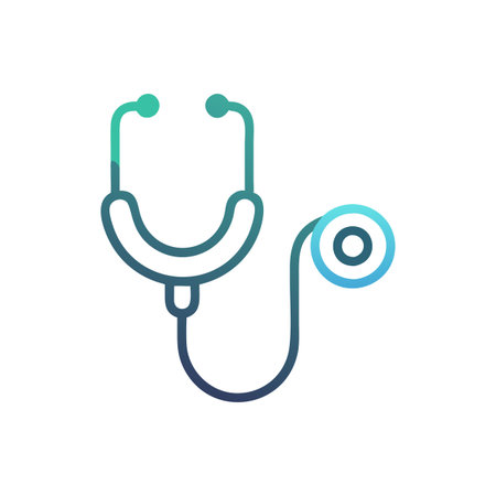 Flat style Stethoscope Icon vector illustration for User Interface documents websites and mobile applicationsのイラスト素材