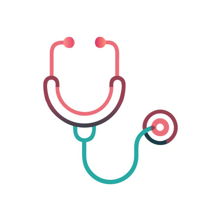 Flat style Stethoscope Icon vector illustration for User Interface documents websites and mobile applicationsのイラスト素材