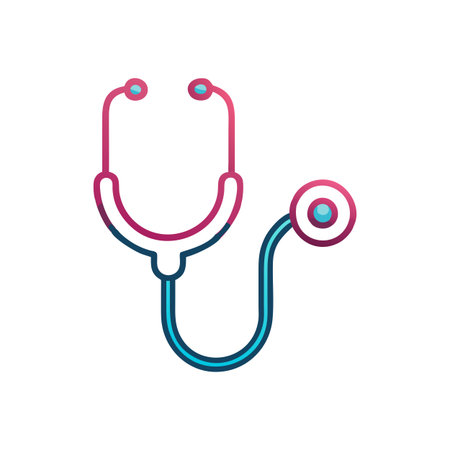 Flat style Stethoscope Icon vector illustration for User Interface documents websites and mobile applicationsのイラスト素材